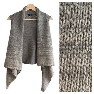 Theory Gray Ombre Cashmere Cotton Knit Sleeveless Sweater Small